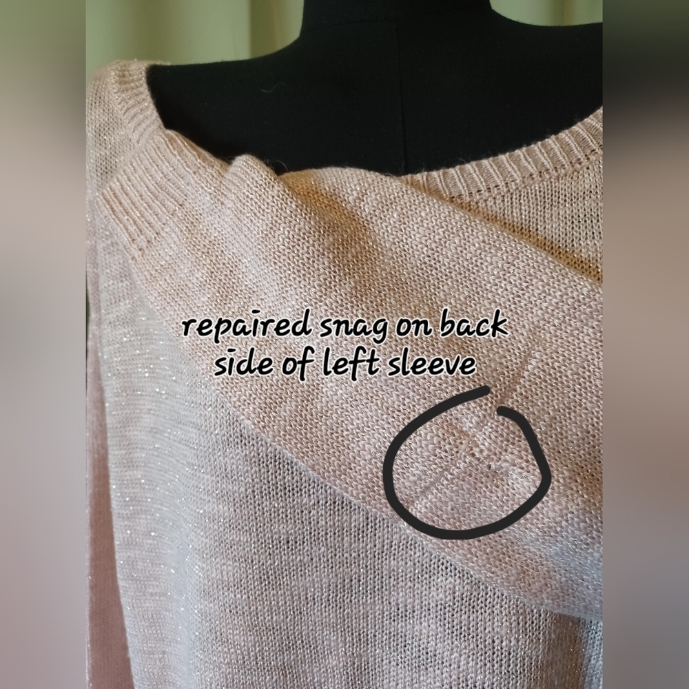 Deb Pink Sparkly Knit and Lace Back Sweater - Picture 6 of 7